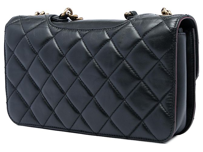 Chanel Black Medium Quilted Aged Calfskin Perfect Edge Flap - vista 2