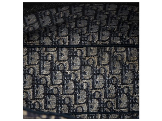 Borsa a tracolla Diorcamp in tela ricamata Oblique Blue Medium Dior - vista 4