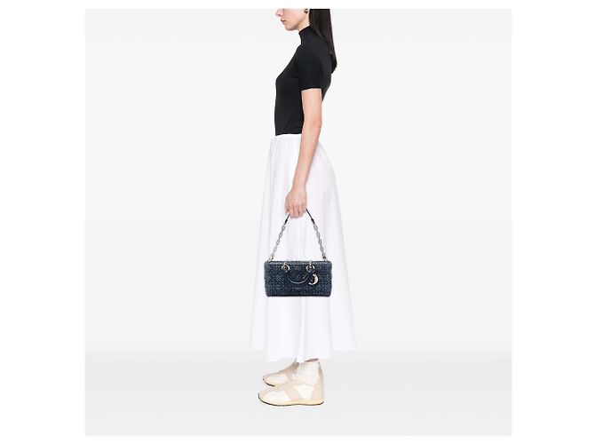 Dior Blue Medium Tweed Cannage Lady D Joy - Ansicht 5