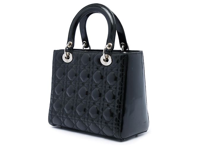 Dior Black Small Patent Cannage Lady Dior - vista 2