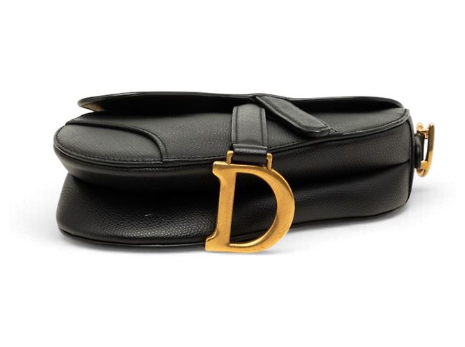 Borsa Saddle Dior Mini in pelle di vitello martellata nera - vista 3