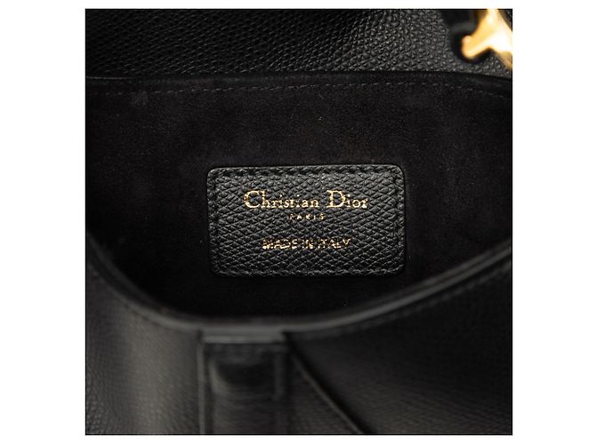 Borsa Saddle Dior Mini in pelle di vitello martellata nera - vista 5