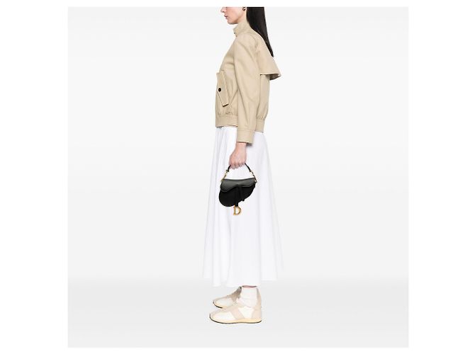 Borsa Saddle Dior Mini in pelle di vitello martellata nera - vista 6