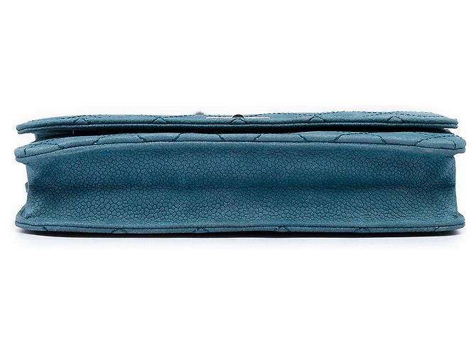 Chanel Blue Quilted Caviar Nubuck Reissue 2.55 Wallet On Chain - vista 3