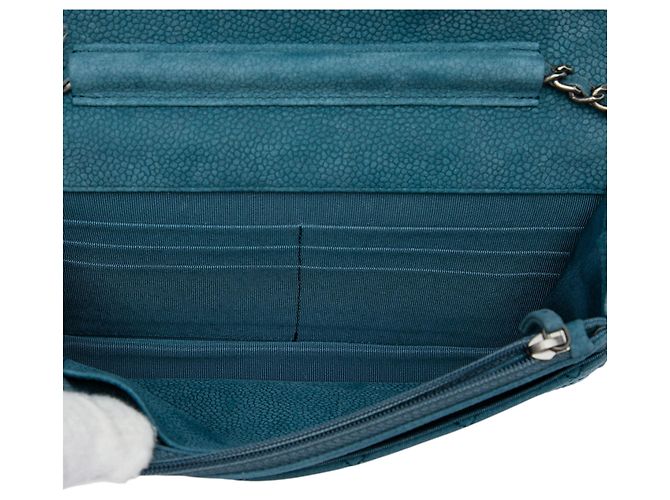Chanel Blue Quilted Caviar Nubuck Reissue 2.55 Wallet On Chain - vista 4