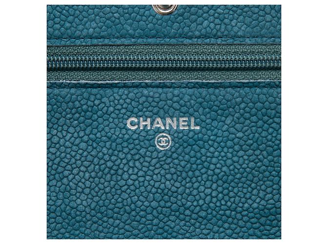 Chanel Blue Quilted Caviar Nubuck Reissue 2.55 Wallet On Chain - vista 5