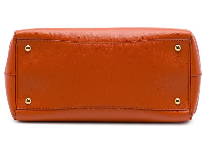 Prada Orange Saffiano Lux Frame Handtasche - Ansicht 3
