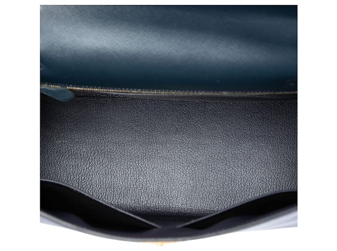 Hermès Blue Courchevel Kelly II Sellier 32 - vista 4