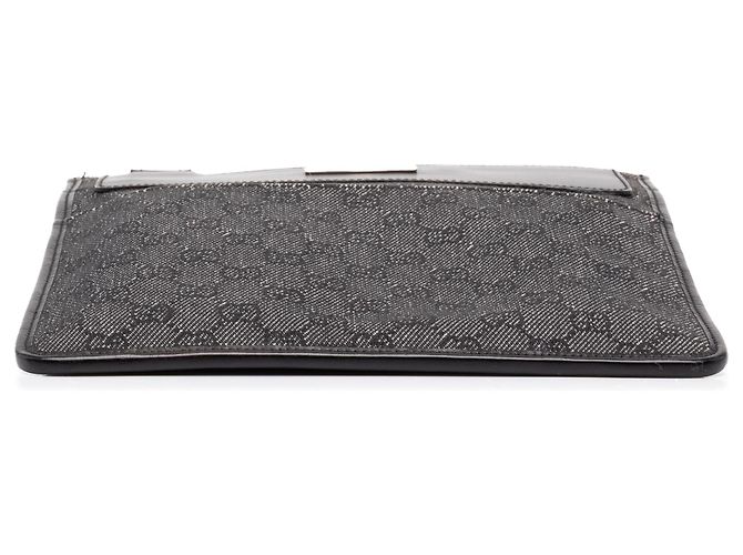Borsa a tracolla Gucci in denim GG grigio - vista 3