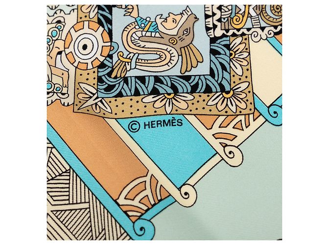 Hermès Green Astres et Soleils Seidentuch 90 - Ansicht 2