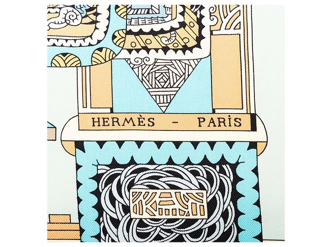 Hermès Green Astres et Soleils Seidentuch 90 - Ansicht 4