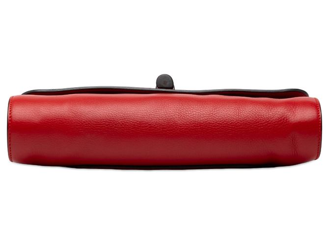 Bamboo Clutch Gucci Daily in vitello rosso e bambù - vista 3