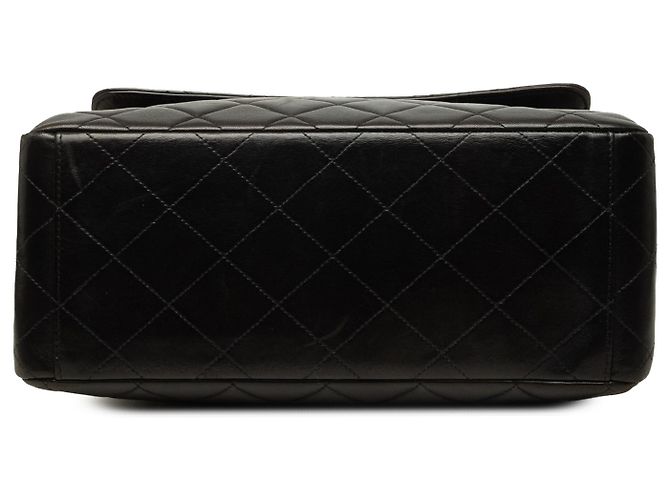 Borsa a tracolla Chanel Black CC Quilted Lambskin Straight Flap - vista 3