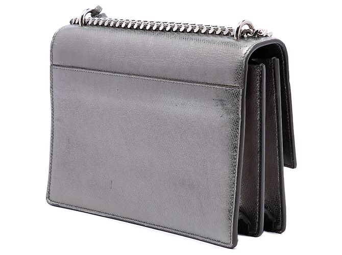 Autre Marque Saint Laurent Silver Medium Metallic Calfskin Monogram Sunset Crossbody - vista 2