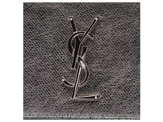 Autre Marque Saint Laurent Silver Medium Metallic Calfskin Monogram Sunset Crossbody - vista 5