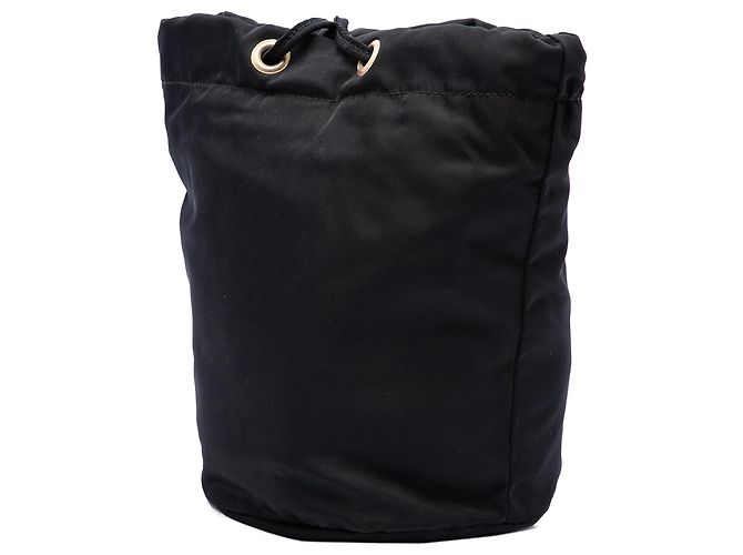 Borsa bucket Prada in Tessuto nero con logo di perline - vista 2