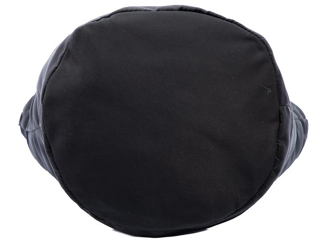 Borsa bucket Prada in Tessuto nero con logo di perline - vista 3