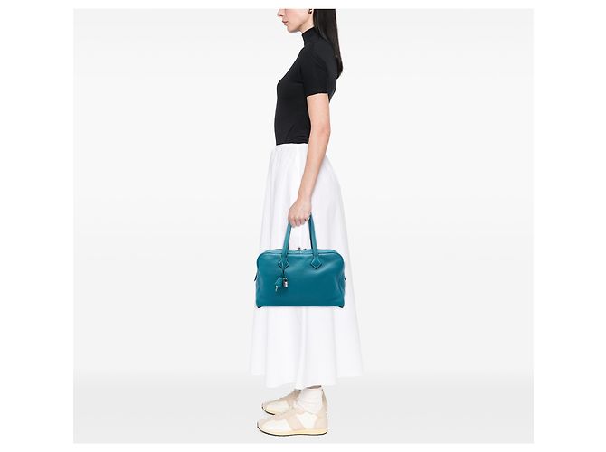 Hermès Blue Clemence Victoria II 35 - vista 5