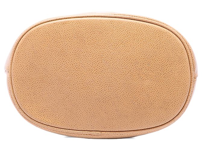 Borsa a secchiello Chanel Brown CC Caviar con coulisse - vista 3