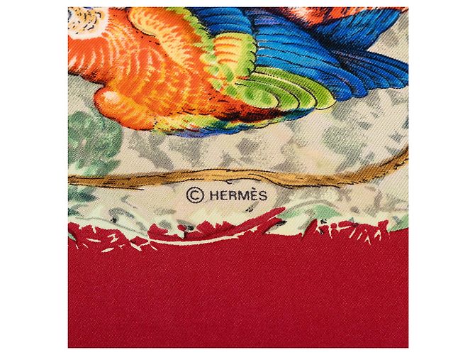Hermès Red Equateur Seidentuch 90 - Ansicht 3