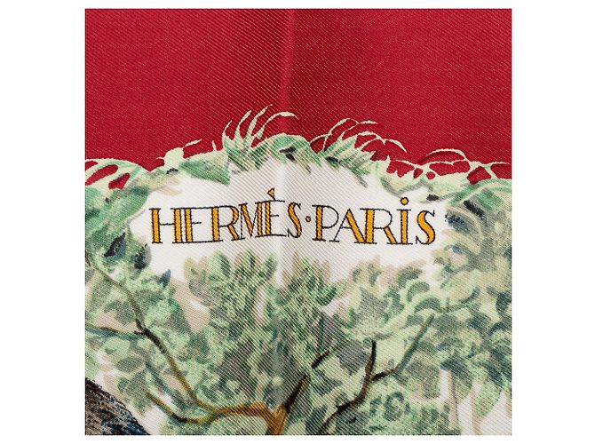 Hermès Red Equateur Seidentuch 90 - Ansicht 5