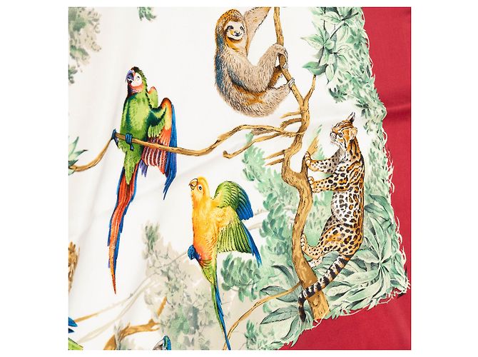 Hermès Red Equateur Seidentuch 90 - Ansicht 7