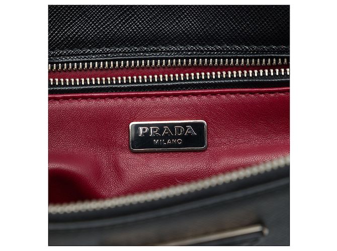 Borsa Tote Prada Black Saffiano Lux con doppia zip e borchie - vista 5