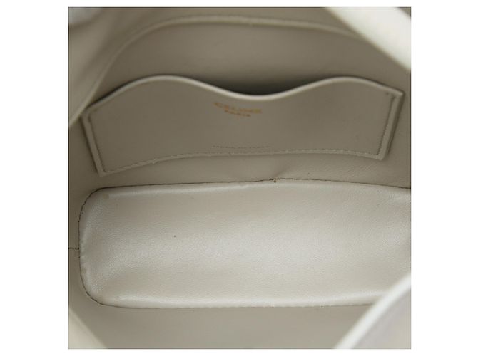 Céline Celine Mini Borsa Secchiello Triomphe in Pelle di Vitello Grigia - vista 4
