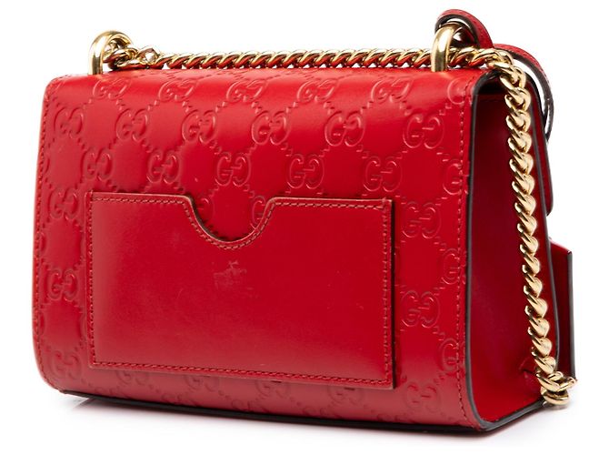 Gucci Red Small Guccissima Padlock Crossbody - vista 2
