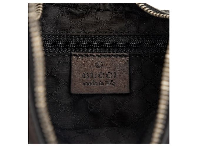 Borsa a tracolla Gucci in denim nero con banda Web - vista 5