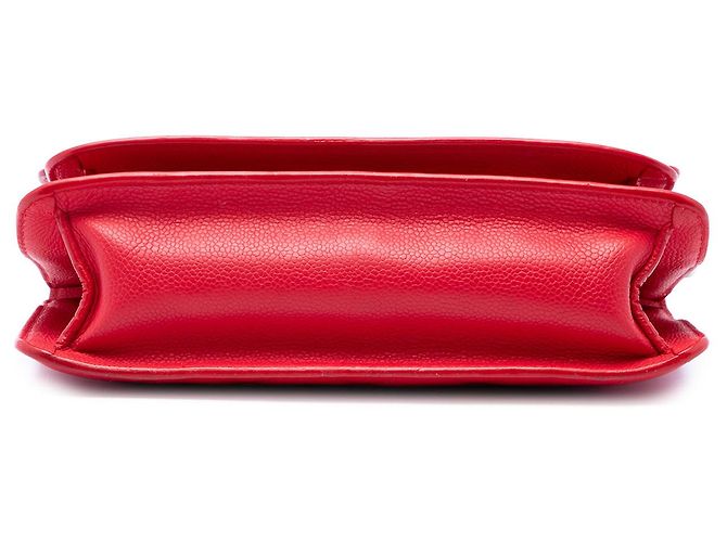 Chanel Red Large Quilted Caviar CC Box Flap - Ansicht 3