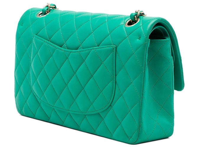 Chanel Green Medium Classic Lambskin Double Flap - vista 2