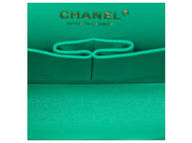 Chanel Green Medium Classic Lambskin Double Flap - vista 4