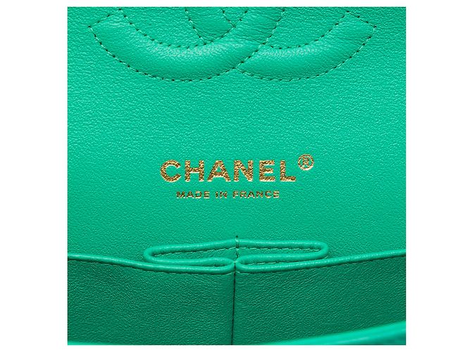 Chanel Green Medium Classic Lambskin Double Flap - vista 5