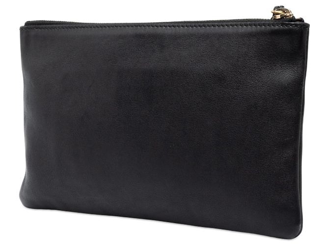 Bamboo Clutch Gucci in pelle di vitello nera con bambù - vista 2
