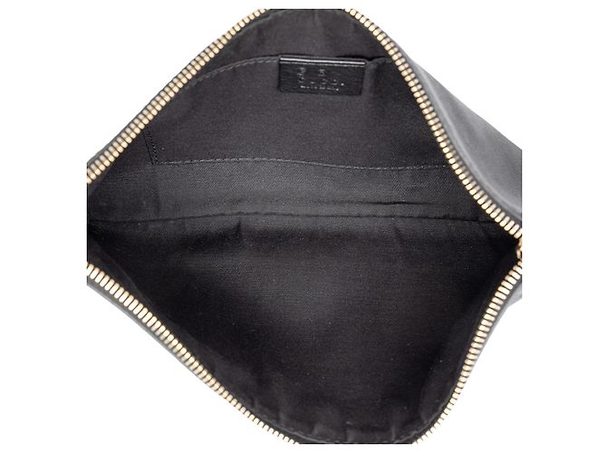Bamboo Clutch Gucci in pelle di vitello nera con bambù - vista 4