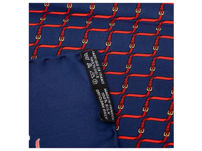 Foulard da taschino in seta stampata Blue Straps Hermès - vista 3
