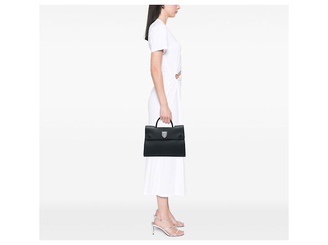 Borsa Diorever Dior in pelle di vitello grana media nera Medium - vista 6