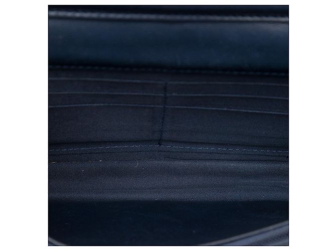 Chanel Blue CC Quilted Lambskin Double Stitch Wallet On Chain - vista 4