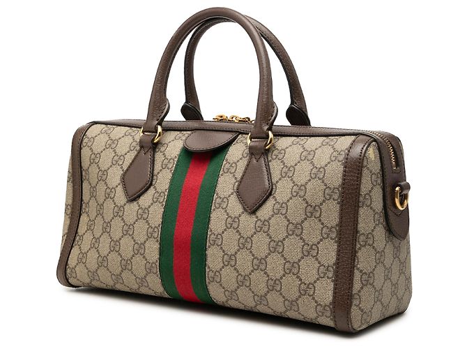Borsa Gucci Beige Medium GG Supreme Ophidia Top Handle - vista 2