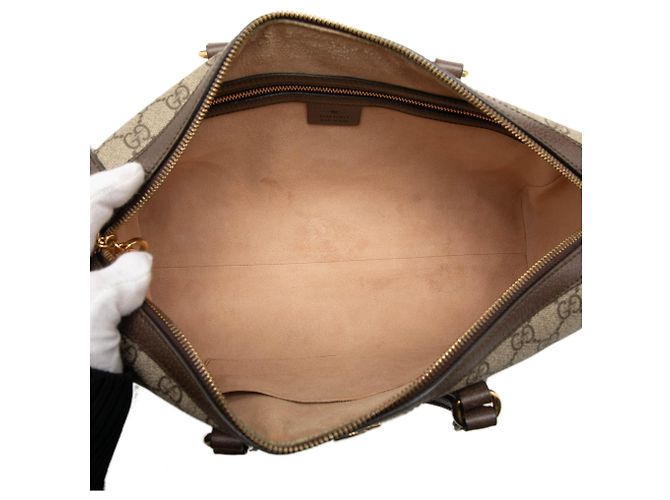 Borsa Gucci Beige Medium GG Supreme Ophidia Top Handle - vista 4