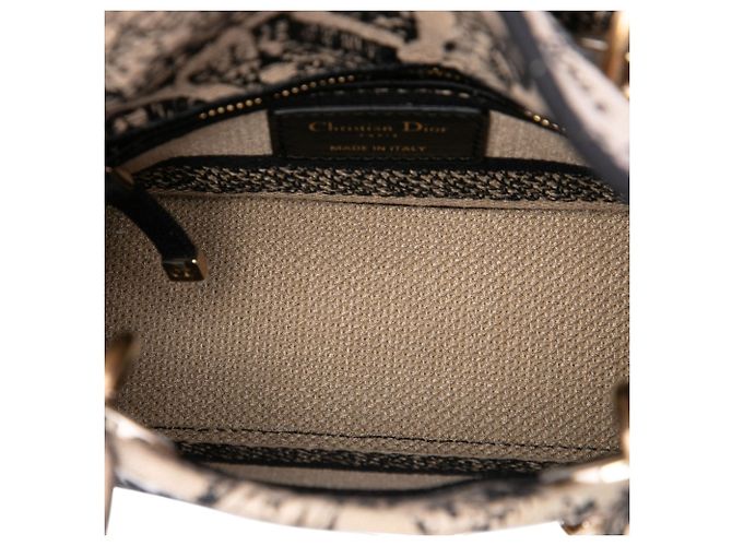 Dior Beige Mini Embroidered Canvas Plan de Paris Lady D Lite - vista 4
