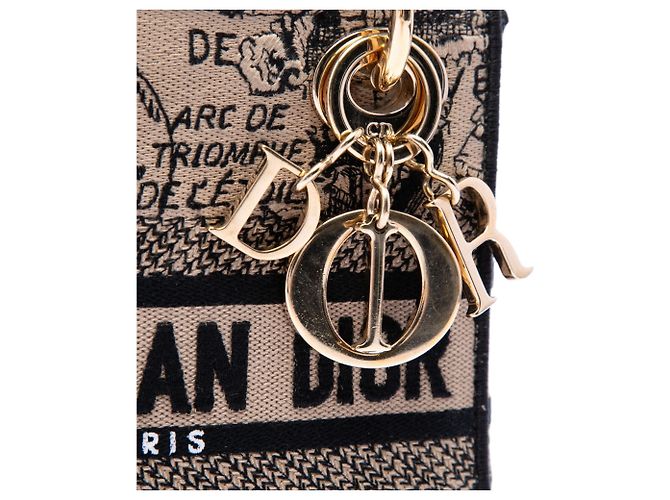Dior Beige Mini Embroidered Canvas Plan de Paris Lady D Lite - vista 5
