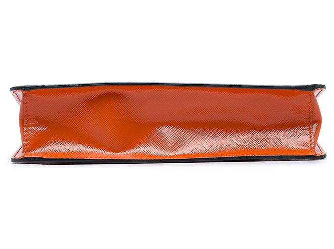 Prada Orange Saffiano Vernice Chain Crossbody - vista 3