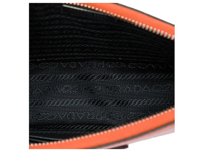 Prada Orange Saffiano Vernice Chain Crossbody - vista 4