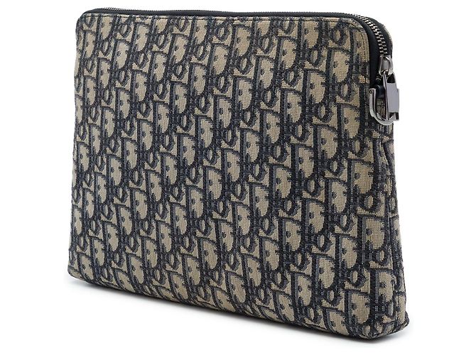 Clutch Dior in tela Blue Oblique - vista 2