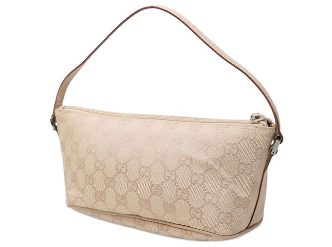 Gucci Beige GG Canvas Boat - vista 2