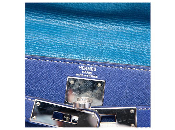 Hermès Blue Epsom Candy Verso Kelly II Retourne 28 - vista 5