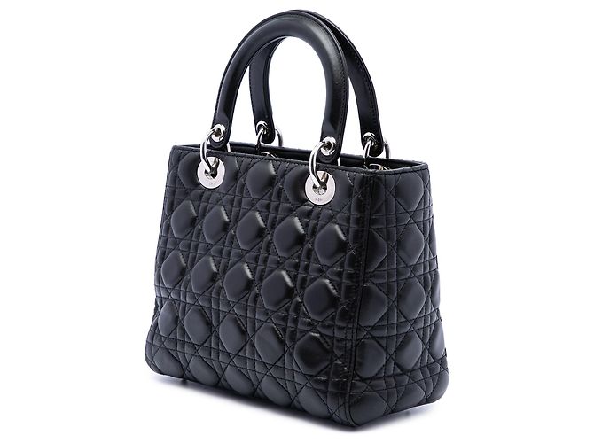 Dior Black Medium Lambskin Cannage Lady Dior - Ansicht 2