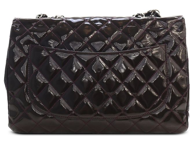 Chanel Brown Jumbo Classic Patent Single Flap - vista 2
